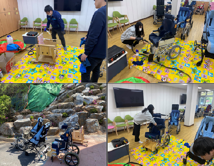 지난 4월 24일, 센터에서는 광명시장애인이동보조기기수리센터와 연계하여 센터 내의 휠체어 19대를 점검하고 세척하였습니다. 앞으로도 지속적인 보장구 관리를 통하여 보다 나은 서비스를 제공할 수 있도록 노력하겠습니다.